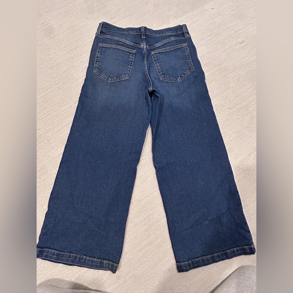 GAP Stride High Rise Wide Leg Jeans in a dark wash denim Size 29 Petite - Picture 6 of 12
